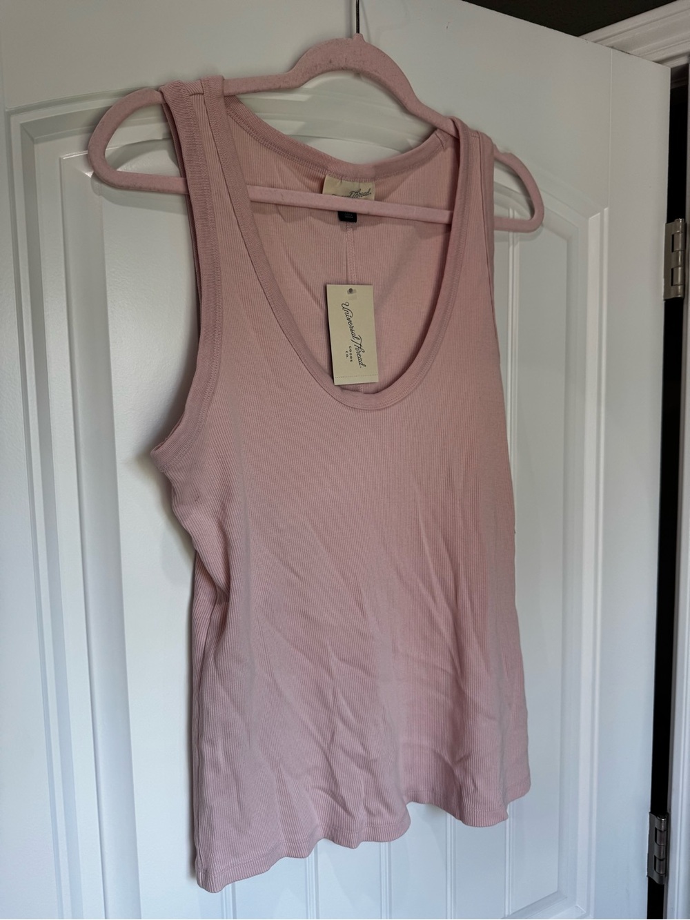 NWT Universal Thread Ribbed Tank Top Blush Pink XXL Soft Stretch Casual